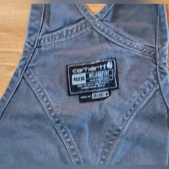 Carhartt RUGGED FLEX® RELAXED FIT‎ CANVAS BIB OVERALL 40x30 Gravel - Picture 8 of 13